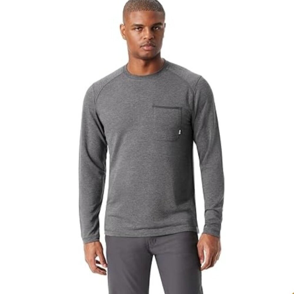 Bass Outdoor Mens XL Long Sleeve Gray Shirt With Pocket NWT 6291